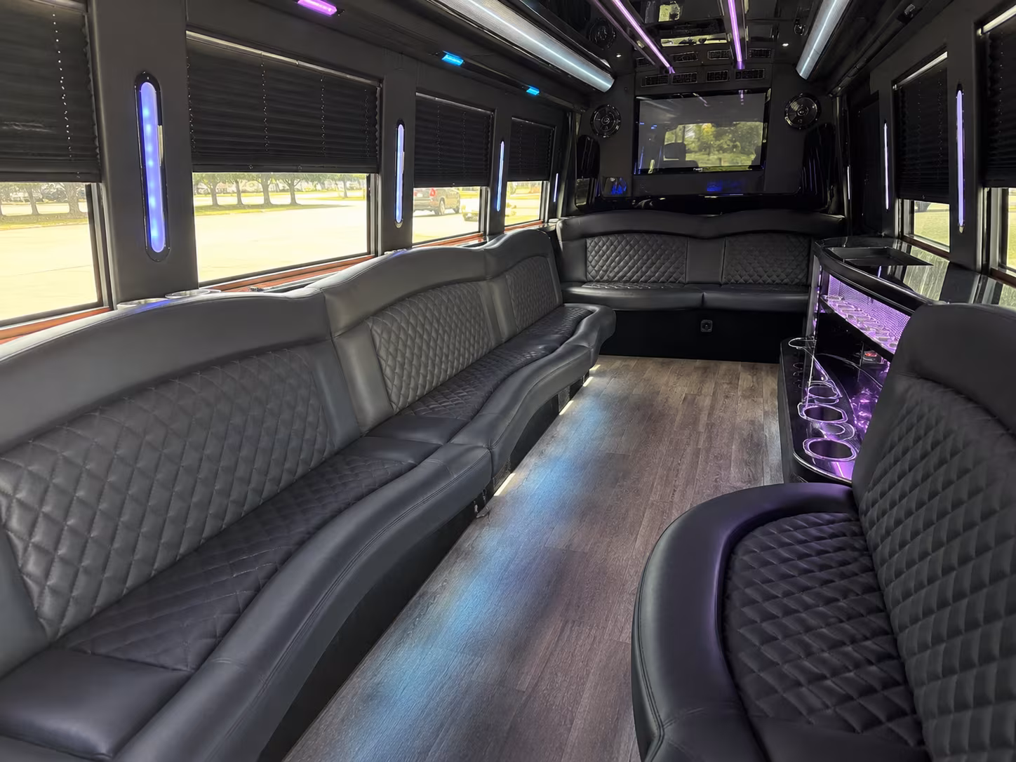 18 Passenger Party Bus Inside