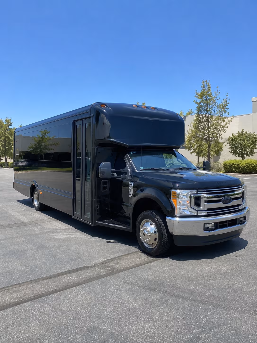 Friends laughing during a party bus celebration in Elk Grove