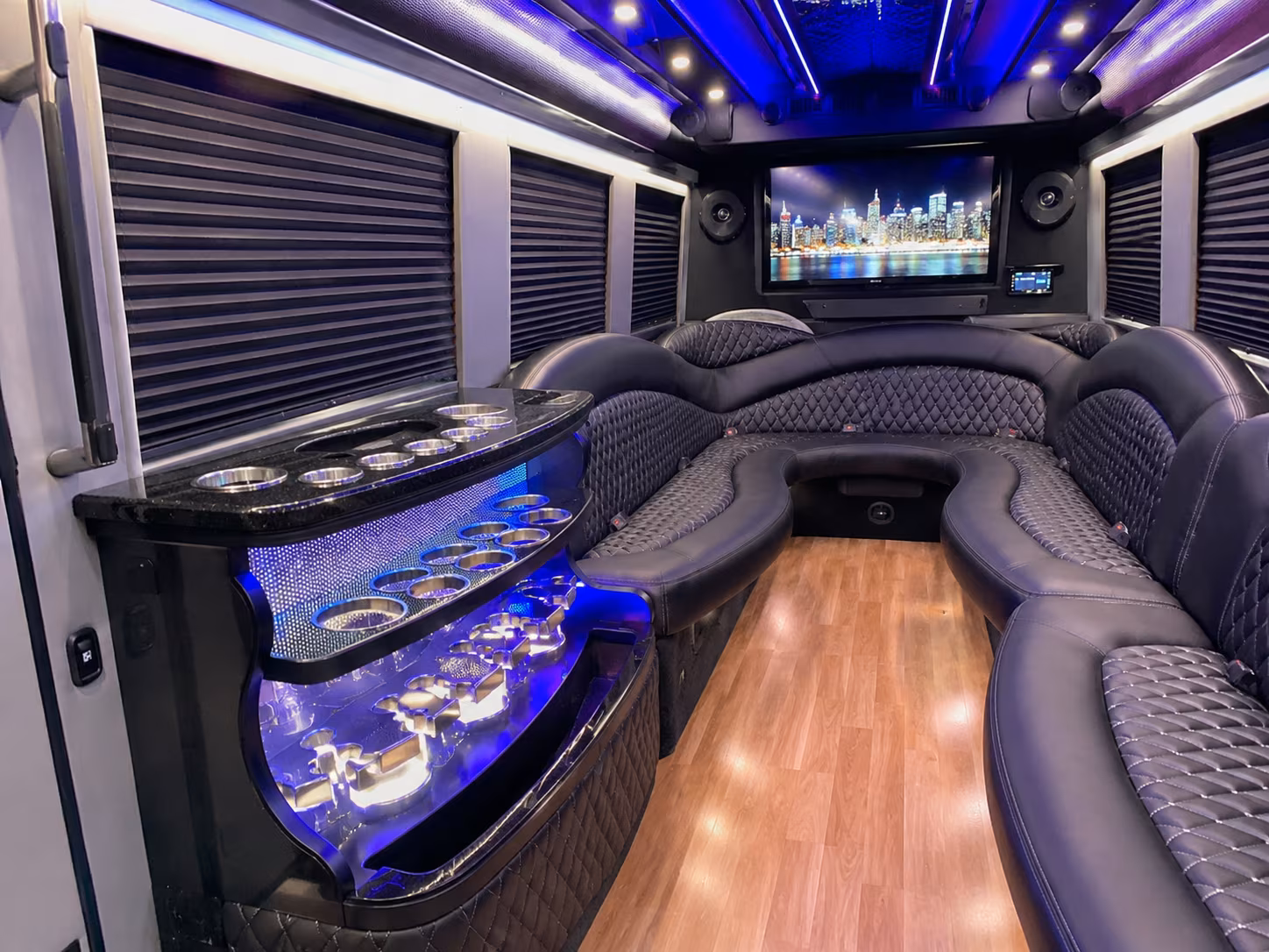 Elk Grove Bachelor & Bachelorette Transportation party bus exterior