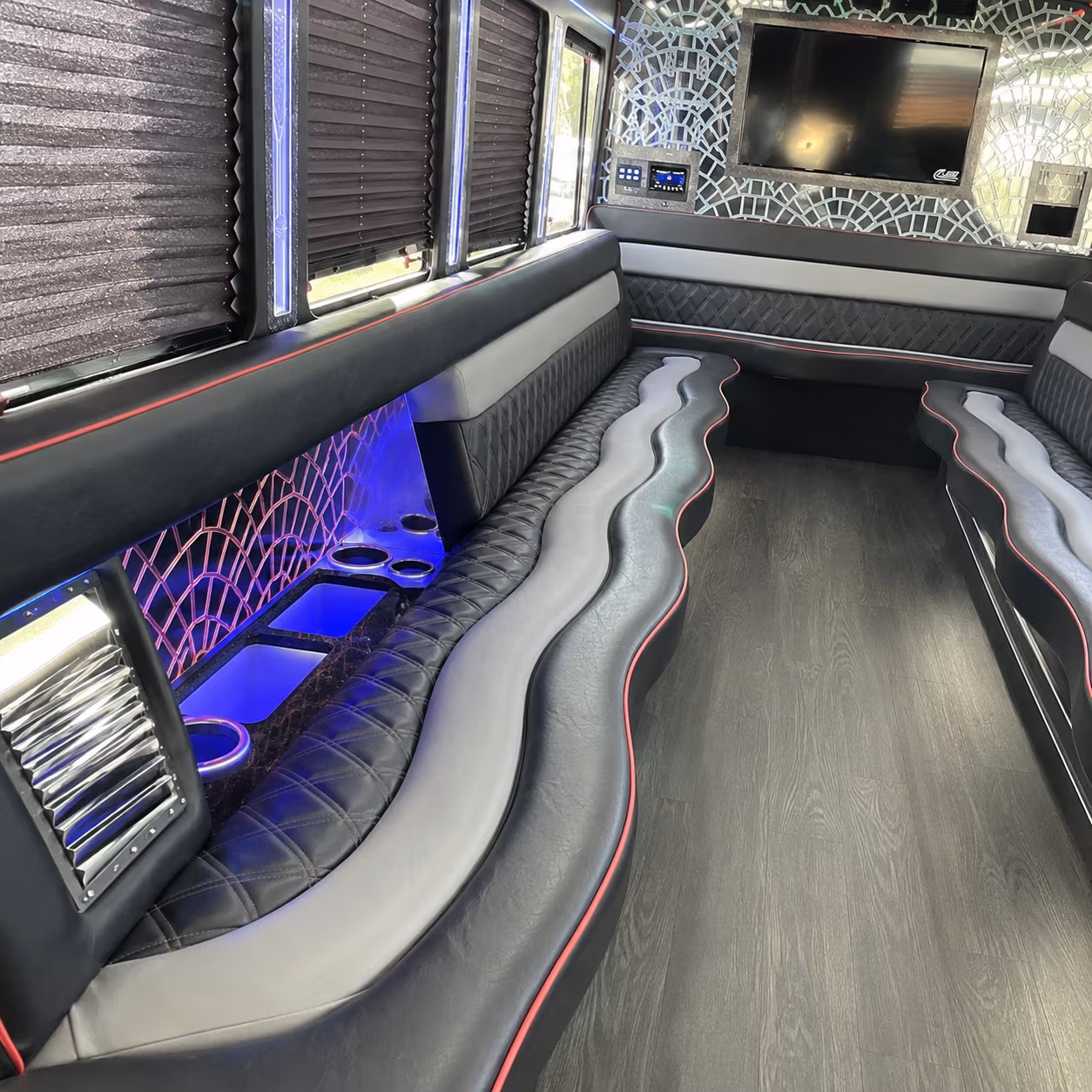 Elk Grove Private Event Transportation party bus exterior