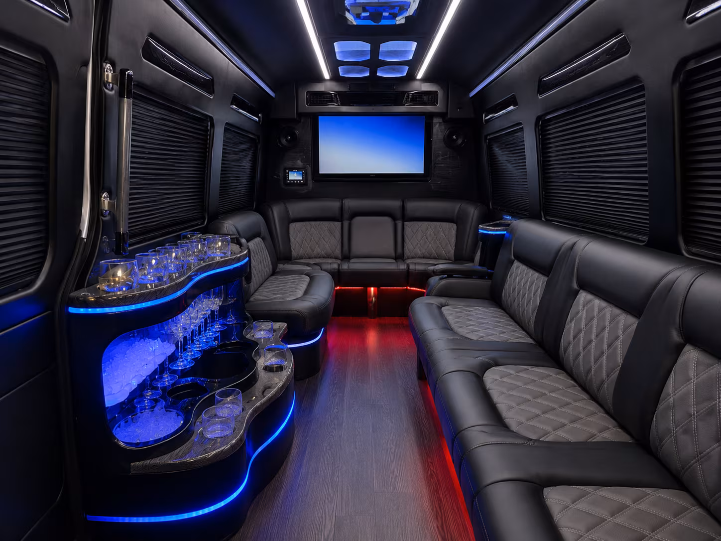 Elk Grove School Event Transportation party bus exterior