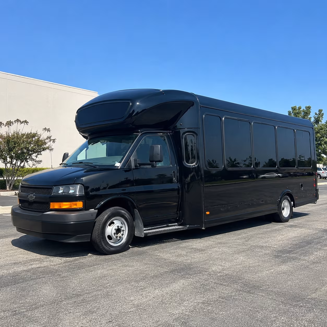Elk Grove Wedding Transportation party bus exterior