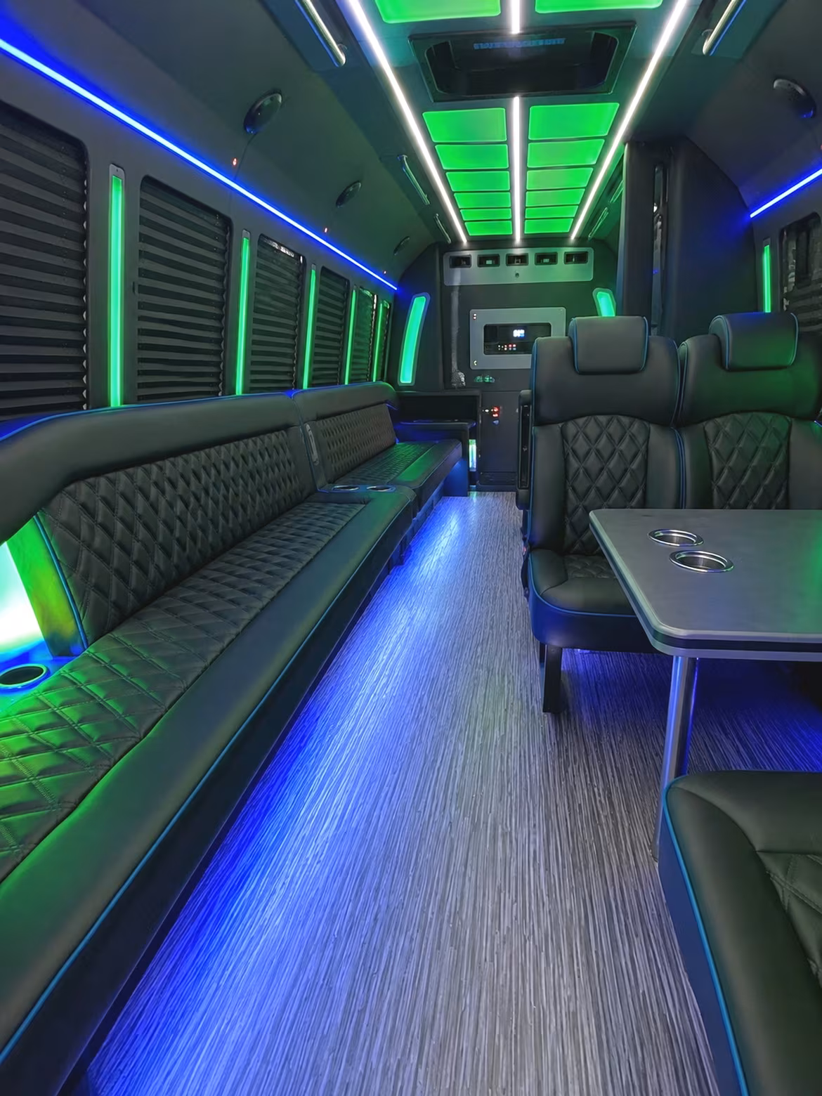 Elk Grove Wedding Transportation party bus interior