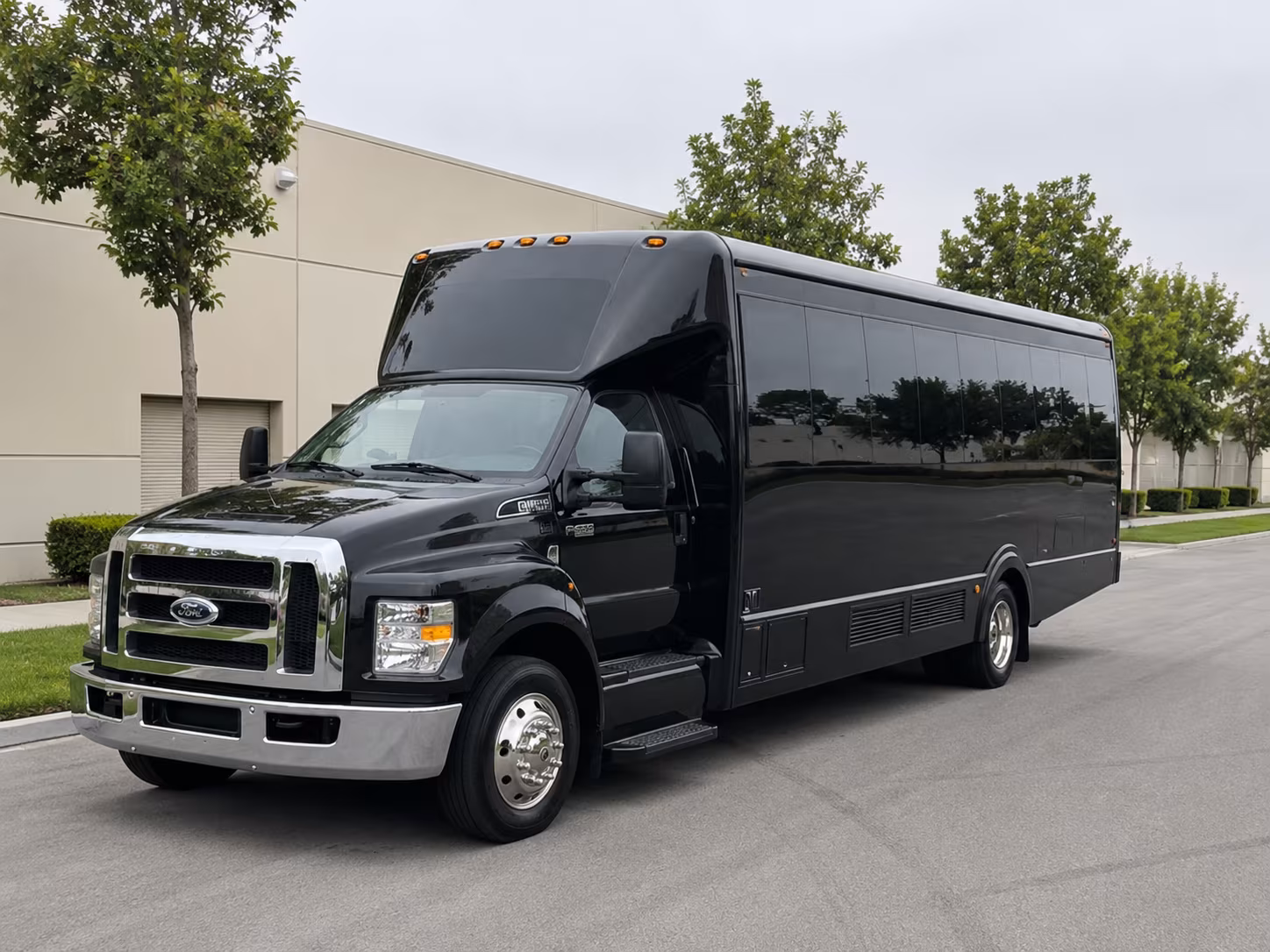 Elk Grove Wedding Transportation party bus exterior