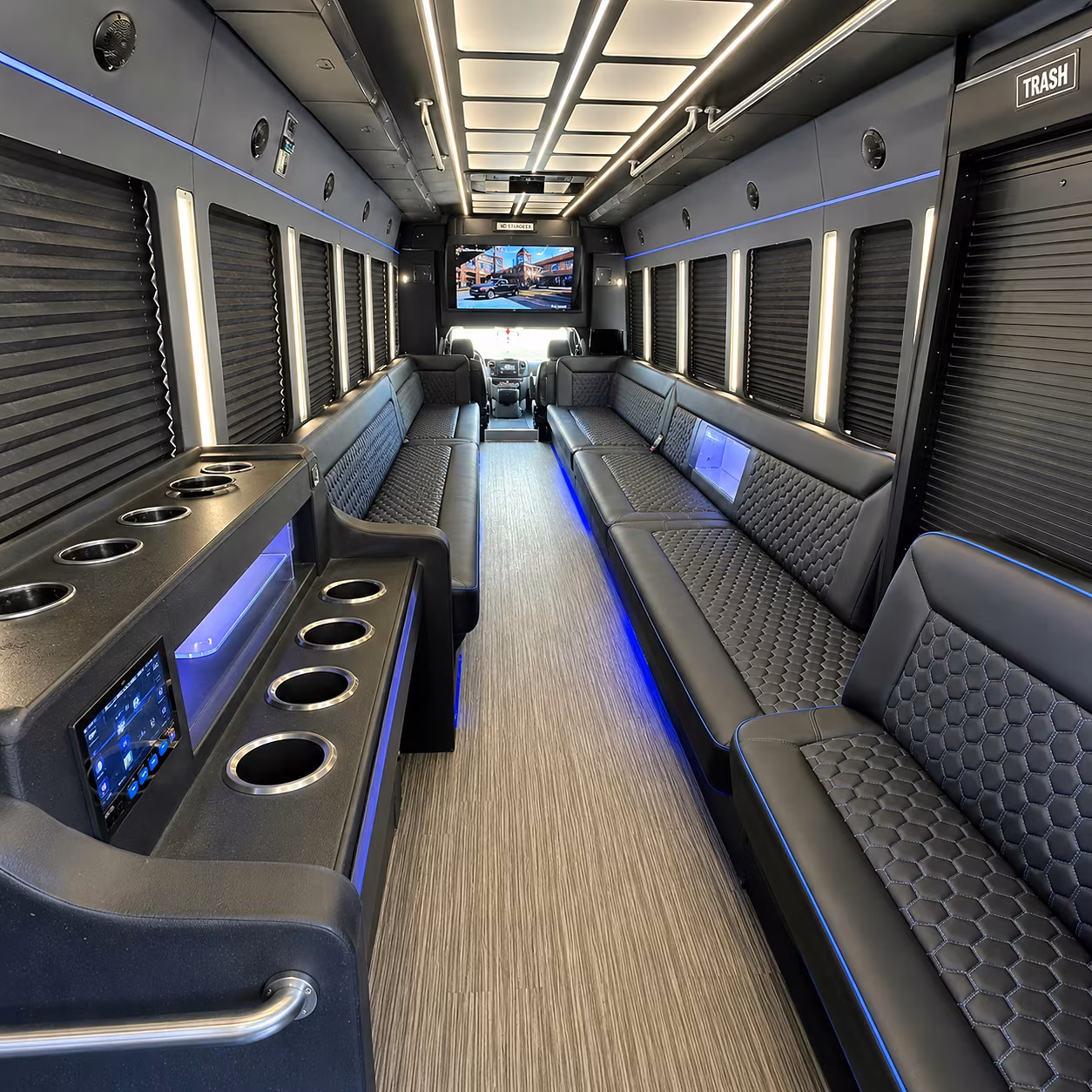 Elk Grove Winery Tour & Pub Crawl Transportation party bus interior
