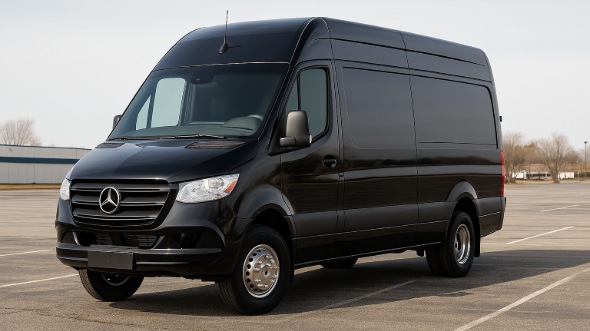 Exterior of Charter Bus Company Lincoln's 14 Passenger Sprinter Limousine in Lincoln