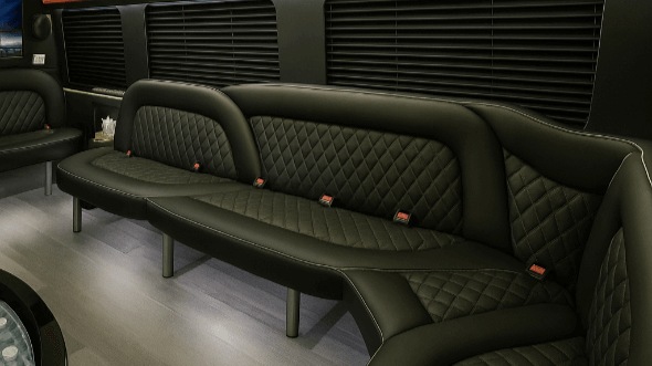 Interior of Charter Bus Company Rocklin's 18 Passenger Party Bus in Rocklin