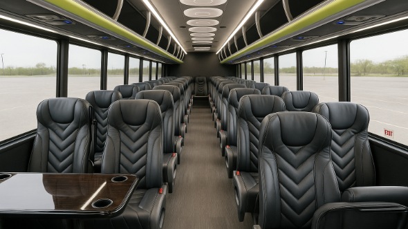 Interior of Charter Bus Company Elk Grove's 25 Passenger Minibus in Elk Grove