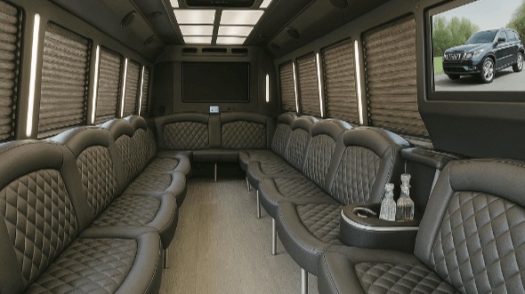 Interior of Charter Bus Company Folsom's 25 Passenger Party Bus in Folsom
