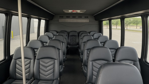 Interior of Charter Bus Company Elk Grove's 30 Passenger Minibus in Elk Grove