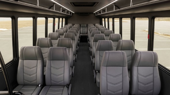 Interior of Charter Bus Company Elk Grove's 35 Passenger Minibus in Elk Grove
