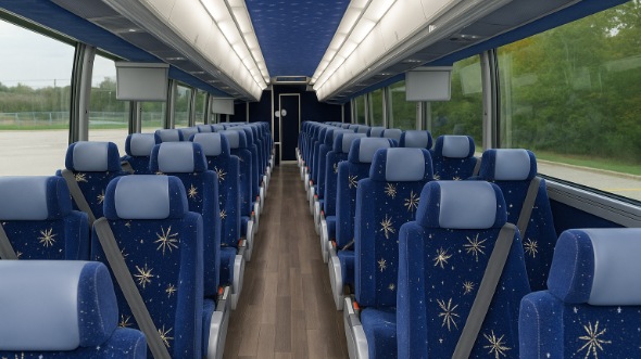 Interior of Charter Bus Company Elk Grove's 45 Passenger Charter Bus in Elk Grove