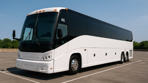 Exterior of Charter Bus Company Elk Grove's 48 Passenger Charter Bus in Elk Grove