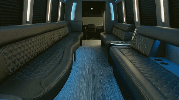 Interior of Elk Grove Party Bus Company's 50 Passenger Party Bus in Elk Grove