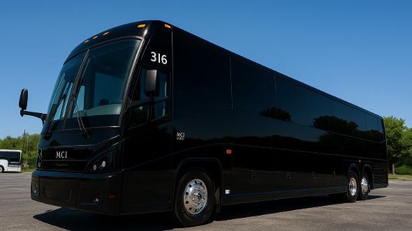 Exterior of Charter Bus Company Roseville's 50 Passenger Party Bus in Roseville