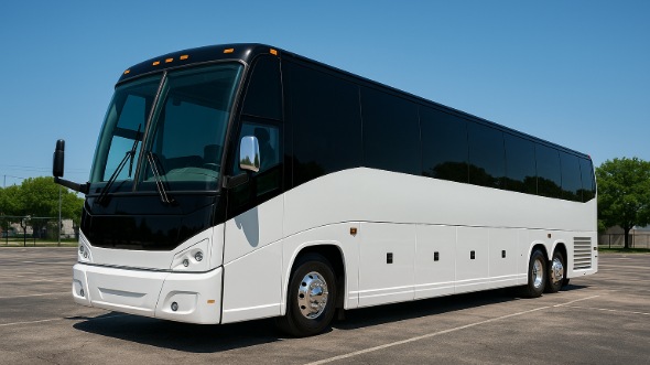 Exterior of Charter Bus Company West Sacramento's 50 Passenger Party Bus in West Sacramento