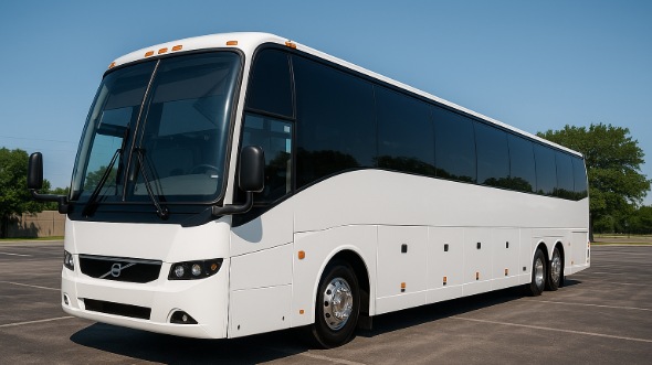 Exterior of Charter Bus Company Elk Grove's 55 Passenger Charter Bus in Elk Grove