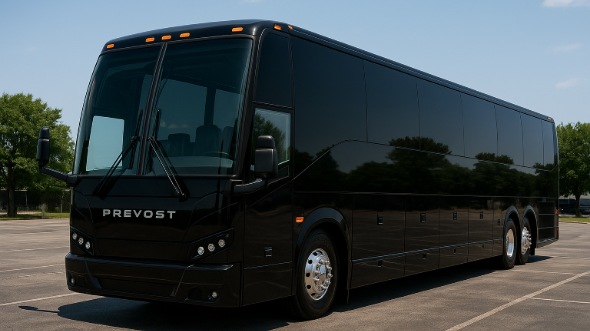 Exterior of Charter Bus Company Elk Grove's 56 Passenger Charter Bus in Elk Grove