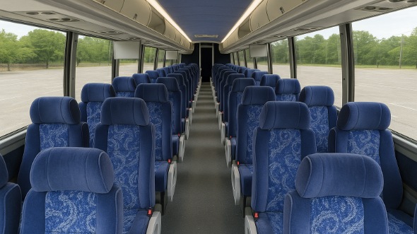 Interior of Charter Bus Company Elk Grove's ADA Charter Bus in Elk Grove